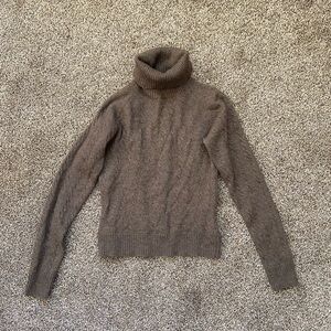 Ronit Zilkha Cashmere wool knit turtleneck crop brown sweater XXS